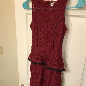 Maroon dress with lace